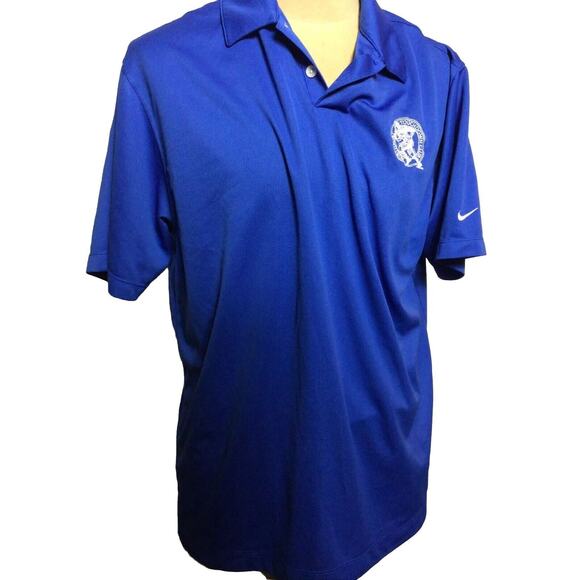 Nike Golf Men's Dri-Fit Polo Golf Shirt Solid Blue Sz XXL Black Label & Swoosh - Picture 1 of 3